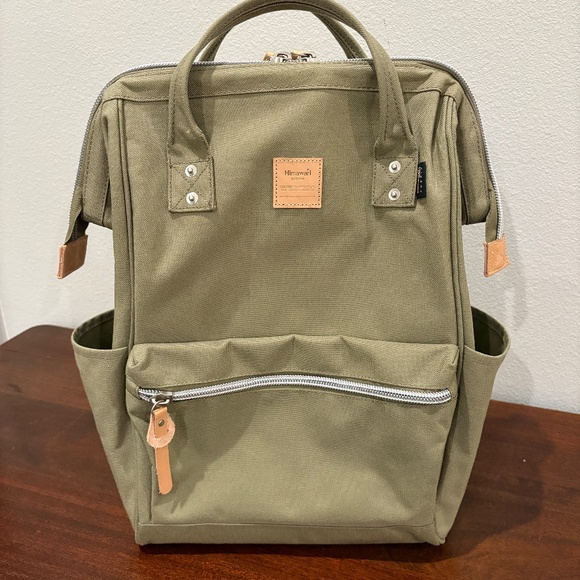 himawari Large Backpack With USB Charging Port - Olive Green - Picture 2 of 11